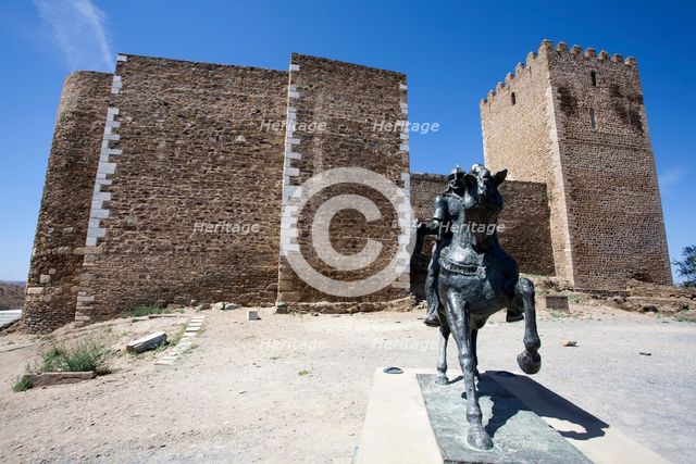Statue of Ibn Qasi, Lord of Mertola, outside Mertola Castle, Mertola, Portugal, 2009. Creator: Samuel Magal.