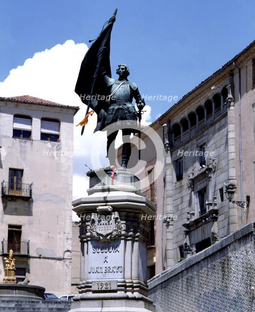 Statue of Juan Bravo (1483-1521), Segovia aristocrat and leader of the revolt of the Communards.