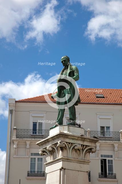 Statue of Joaquim Antonio de Aguiar, Largo da Portagem, Coimbra, Portugal, 2009. Creator: Samuel Magal.