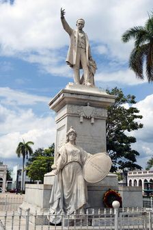 Statue of Jose Marti in the park in the city centre, Cienfuegos, Cuba, 2024. Creator: Ethel Davies