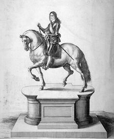 Statue of King Charles I, located at Charing Cross, Westminster, London, c1700. Artist: Anon