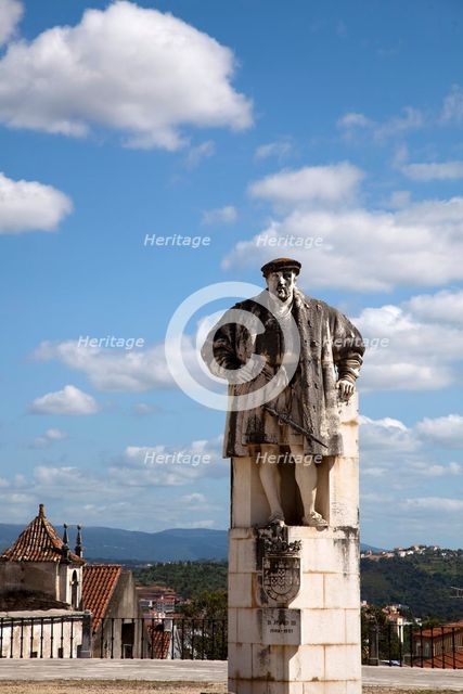 Statue of King John III of Portugal, University, Coimbra, Portugal, 2009. Creator: Samuel Magal.