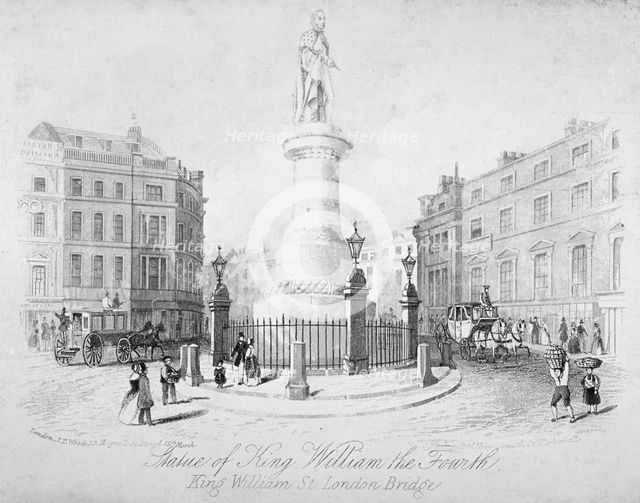 Statue of King William IV at the London Bridge end of King William Street, City of London, 1860. Artist: Anon