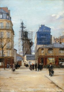 Statue of Liberty by Bartholdi, in the workshop of the founder Gaget, rue de Chazelles, c1884. Creator: Paul Joseph Victor Dargaud