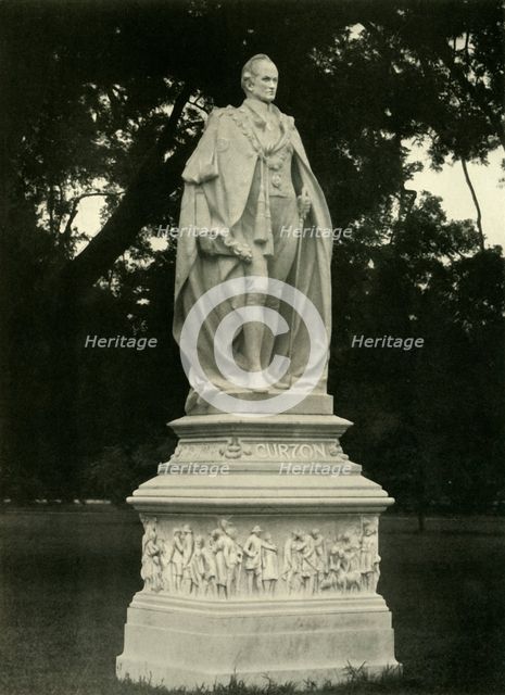 'Statue of Lord Curzon in Grounds of Victoria Memorial Hall', 1925. Creator: Unknown.