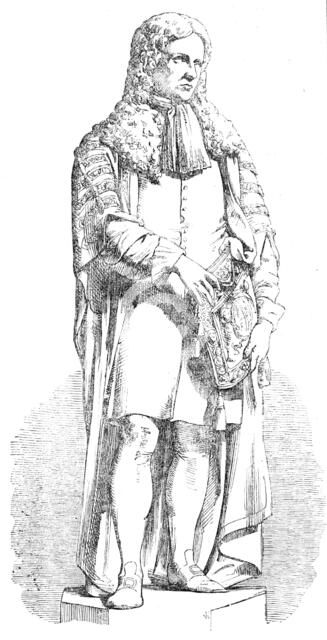 Statue of Lord Somers, by W. C. Marshall, R.A., 1856.  Creator: Unknown.