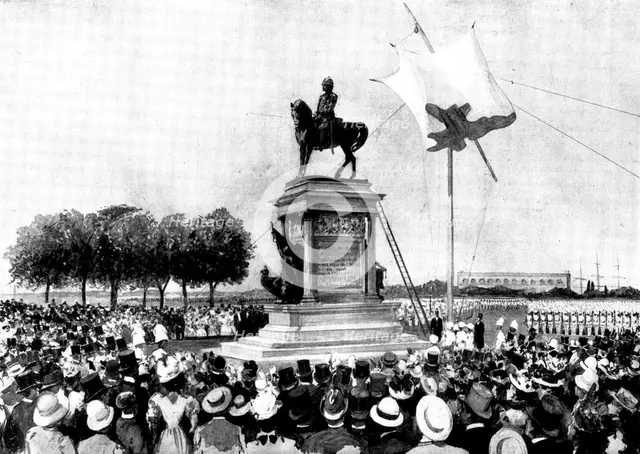Statue of Lord Roberts unveiled at Calcutta by the Viceroy, Lord Elgin, 1898. Creator: Unknown.