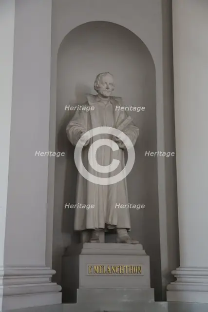 Statue of Philipp Melanchthon, Lutheran Cathedral, Helsinki, Finland, 2011. Creator: Sheldon Marshall.
