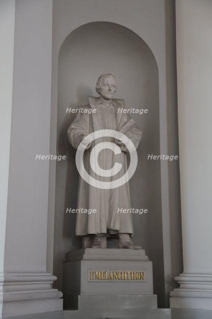 Statue of Philipp Melanchthon, Lutheran Cathedral, Helsinki, Finland, 2011. Creator: Sheldon Marshall.