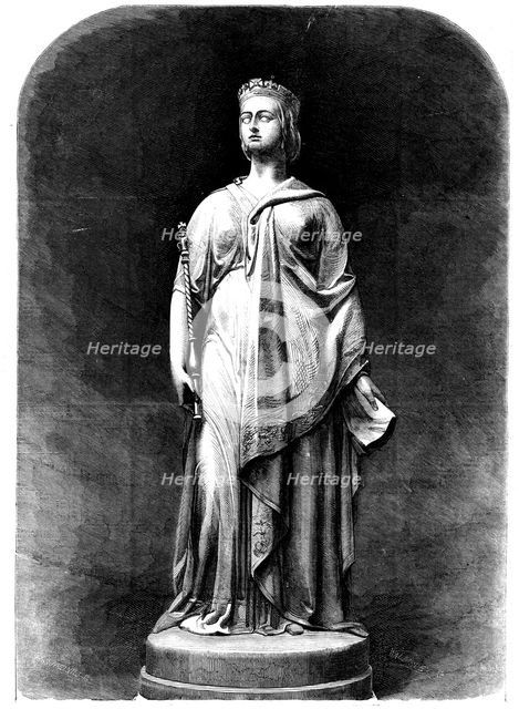Statue of Queen Victoria in the New Townhall, Leeds, 1858. Creator: Walmsley.