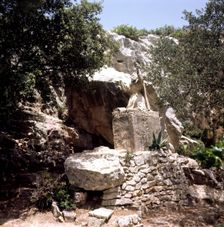 Statue of Ramon Llull (1235-1315) Majorcan theologian and philosopher, at the Shrine of Nuestra S…