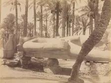 Statue of Ramesses at Saqqara, c. 1870s - 1880s. Creator: Antonio Beato (British, c. 1825-1903)