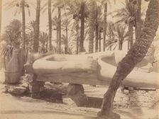 Statue of Ramesses at Saqqara, c. 1870s - 1880s. Creator: Antonio Beato (British, c. 1825-1903)