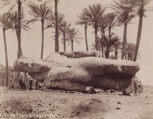 Statue of Ramesses II Resting on Its Side at Memphis, 19th century. Creator: Pascal Sébah