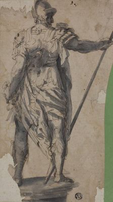 Statue of Standing Warrior, from Rear, n.d. Creator: Unknown