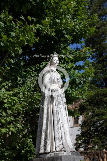 Statue of Saint Clare outside the Monastery of Santa Clara-a-Nova, Coimbra, Portugal, 2009. Artist: Samuel Magal