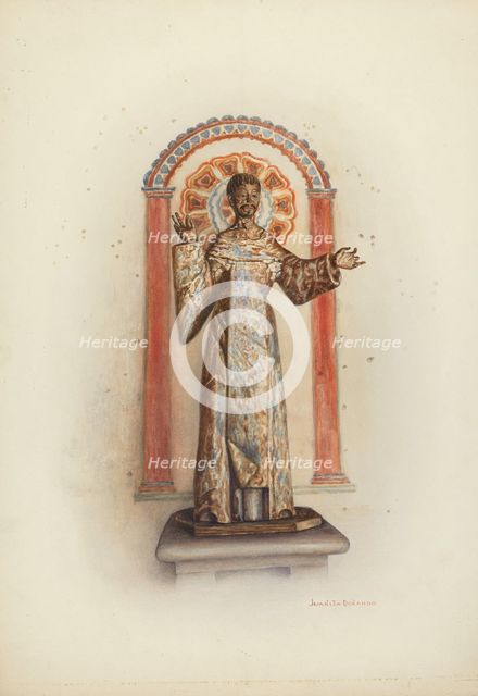 Statue of Santo (probably St. Dominic), 1941. Creator: Juanita Donahoo.