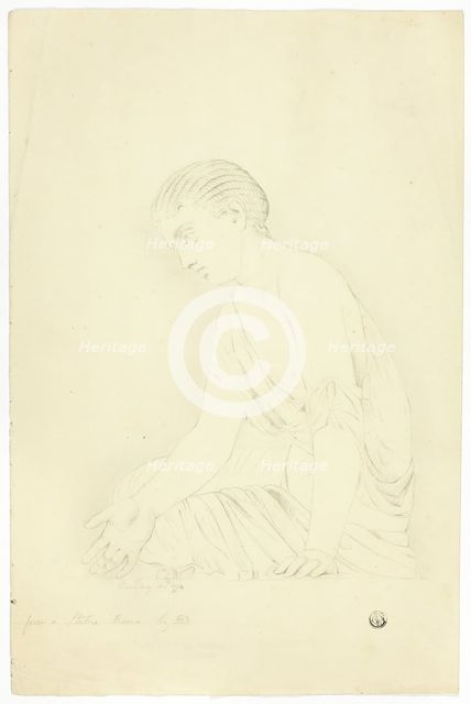 Statue of Seated Girl, 1774. Creator: John Downman.