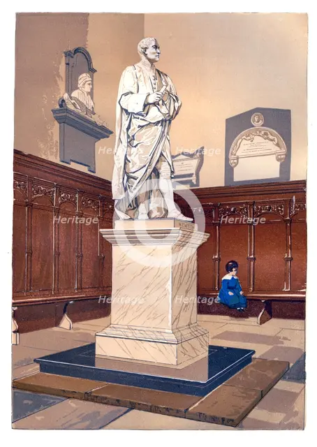 Statue of Sir Isaac Newton in the chapel of Trinity College, Cambridge, c1850. Artist: Unknown
