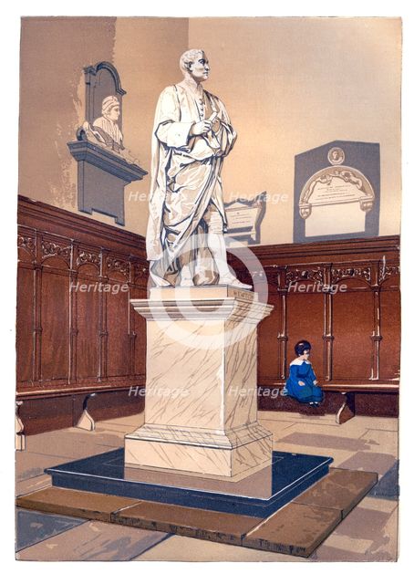 Statue of Sir Isaac Newton in the chapel of Trinity College, Cambridge, c1850. Artist: Unknown