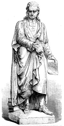 Statue of Sir Isaac Newton, inaugurated last week at Grantham, 1858. Creator: Unknown