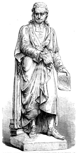 Statue of Sir Isaac Newton, inaugurated last week at Grantham, 1858. Creator: Unknown.