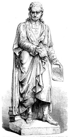 Statue of Sir Isaac Newton, inaugurated last week at Grantham, 1858. Creator: Unknown