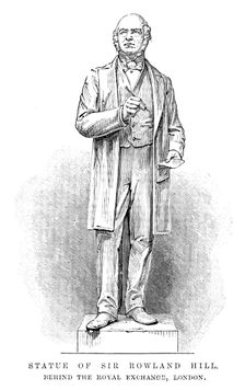 Statue of Sir Rowland Hill, behind the Royal Exchange, London, 1890. Creator: Unknown