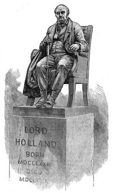 Statue of the third Lord Holland, Holland Park, Kensington, 1872. Creator: Unknown