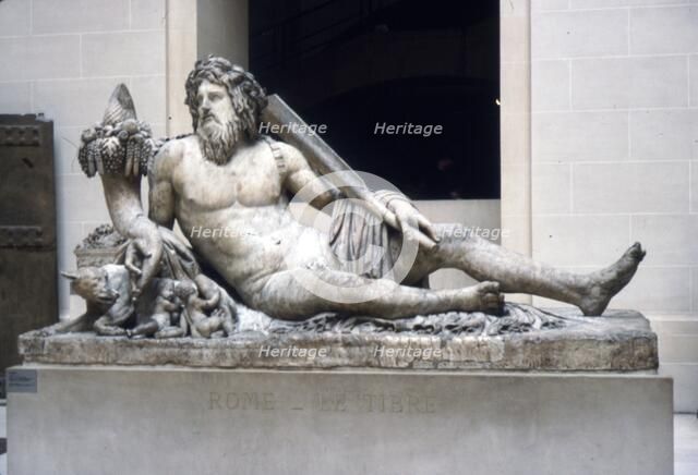 Statue of the Tiber river with Romulus and Remus, Roman marble, 1st-2nd century Artist: Unknown.