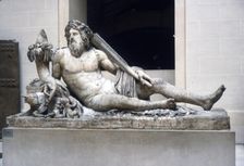 Statue of the Tiber river with Romulus and Remus, Roman marble, 1st-2nd century