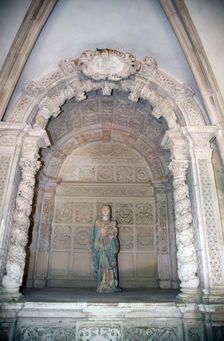 Statue of the Virgin and Child, Monastery of Alcobaca, Alcobaca, Portugal, 2009. Creator: Samuel Magal
