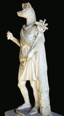 Statue of the dog-headed Romano-Egyptian god Anubis