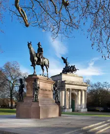Statue of the Duke of Wellington and the Wellington Arch, London, c2015. Artist: James O Davies
