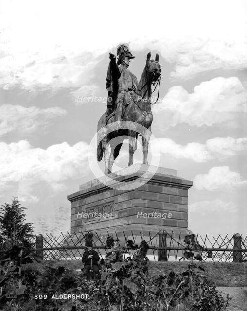 Statue of the Duke of Wellington, Round Hill, Aldershot, Hampshire, c1870-c1900. Artist: York & Son.