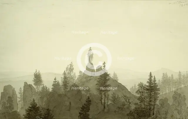 Statue of the Madonna in the Mountains, 1804. Creator: Caspar David Friedrich.