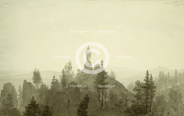 Statue of the Madonna in the Mountains, 1804. Creator: Caspar David Friedrich.