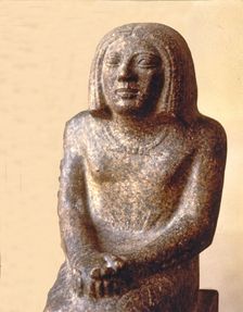 Statue of the Master carpenter Anhk, made in granite, detail from the top