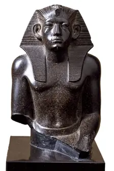 Statue of the Pharaoh Amenemhat III, 19th century BC. Creator: Ancient Egypt