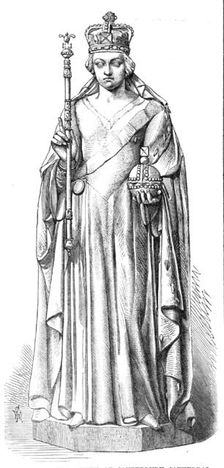 Statue of The Queen at Canterbury Cathedral, 1869. Creator: Unknown