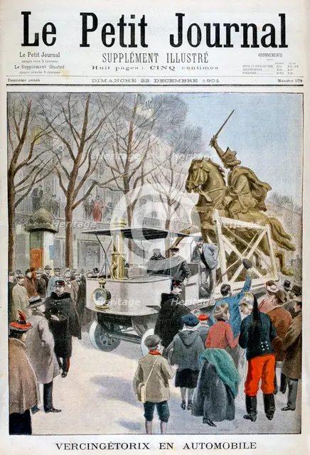 Statue of Vercingetorix in transit, France 1901. Artist: Unknown