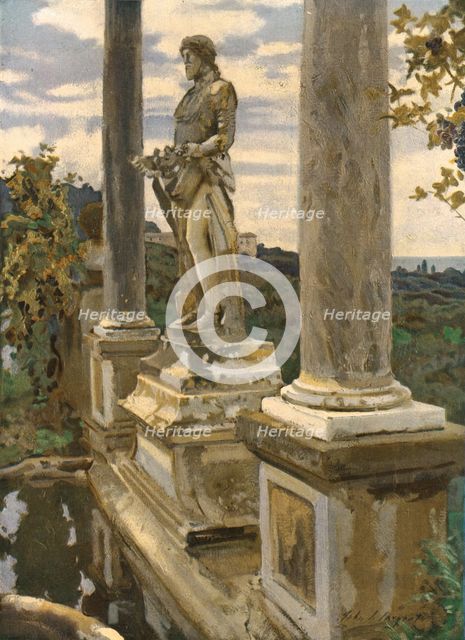 'Statue of Vertumnus at Frascati', 1907, (c1930).  Creator: John Singer Sargent.