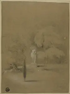 Statue on Lawn in Epsom, 1809. Creator: George Henry Harlow