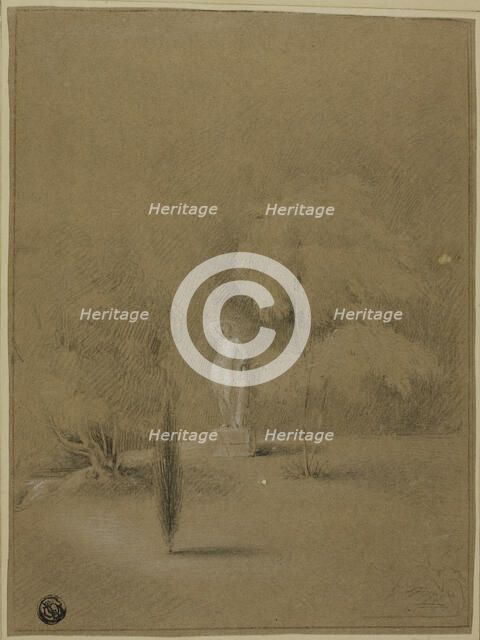 Statue on Lawn in Epsom, 1809. Creator: George Henry Harlow.