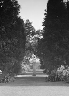 Statue by Paul Manship in the Griffin or Nissen Garden, 1931 June 14. Creator: Arnold Genthe