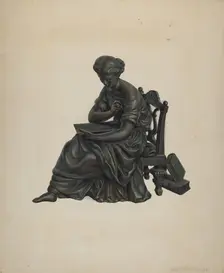 Statue Clock Decoration, c. 1939. Creator: Walter Hochstrasser