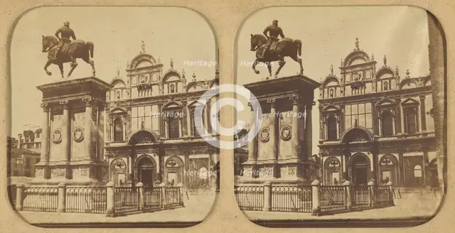 Statue de Batholomeo Coleoni, Venice, about 1860. Creator: Unknown.