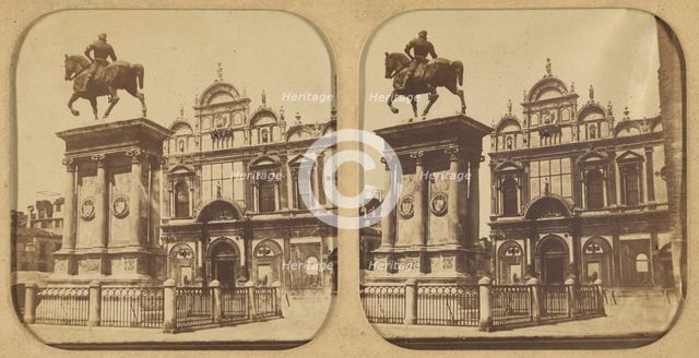 Statue de Batholomeo Coleoni, Venice, about 1860. Creator: Unknown.