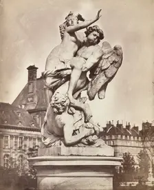 Statue des Tuileries: G. Marsy et A. Flamen: Borée enlevant Orythie, 1859. Creator: Charles Nègre
