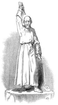 Statue in the Hall, at Abergavenny, 1845. Creator: Unknown